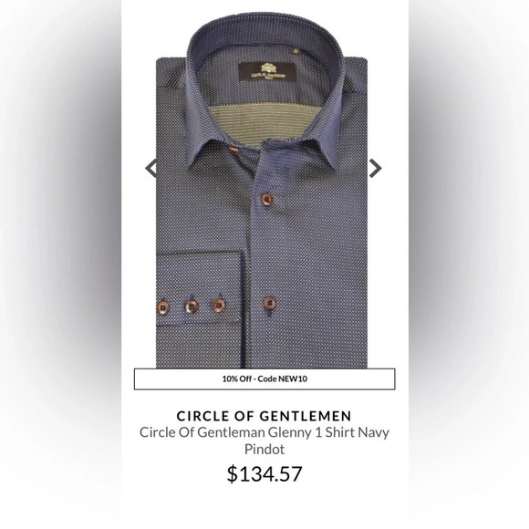 Circle of Gentlemen Men’s Glenny Pindot Stretch Button Down Long Sleeve Size 42 - Picture 1 of 10